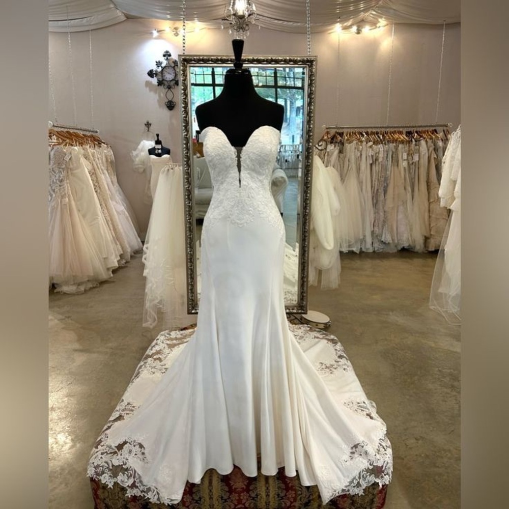 Allure Bridals 9702 White Lace Wedding Dress